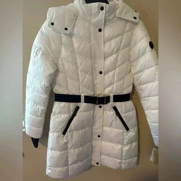 NWT MICHAEL KORS Hooded Puffer Jacket - White - Picture 4 of 16